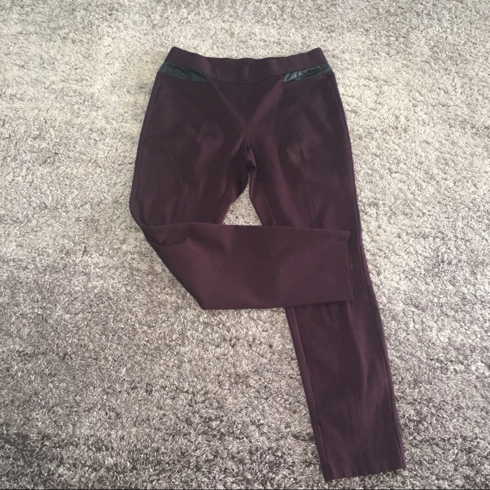 Alfani dress leggings with faux leather trimming
